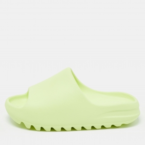 Yeezy x Adidas Neon Green Rubber Glow Green Slides Size 40.5