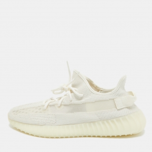Yeezy x Adidas White Knit Fabric Boost 350 V2 Bone Sneakers Size 48