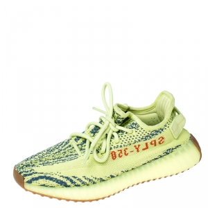 Yeezy x Adidas Green/Blue Cotton Knit Boost 350 V2 Zebra Sneakers Size 38
