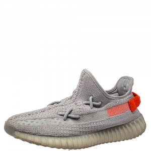 Pre Owned Yeezy x Adidas Grey Knit Fabric Boost 350 V2 Tail Light Sneakers Size 43 1/3
