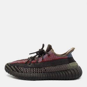 Pre Owned Yeezy x Adidas Multicolor Knit Fabric Boost 350 V2 Yecheil Non-Reflective Sneakers Size 42 2/3