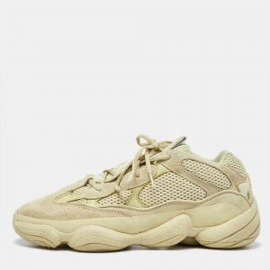Yeezy x Adidas Light Yellow Suede and Mesh Yeezy 500 Low Top Sneakers Size 45.5