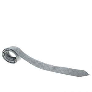 Yves Saint Laurent Grey Textured Silk Jacquard Tie