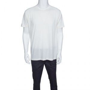 Z Zegna Techmerino Cream Wool Jersey Raglan Sleeve T-Shirt XL