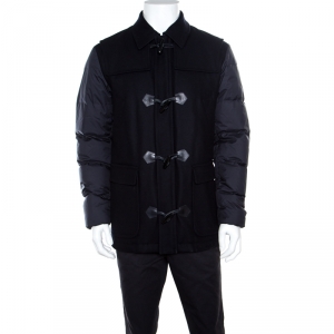 Z Zegna Navy Blue Wool Panel Detail Puffer Down Jacket M