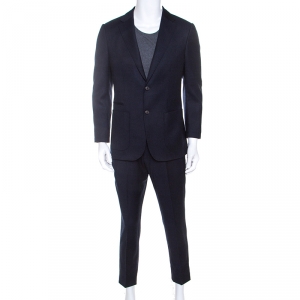 Z Zegna Navy Blue Wool Techmerino Slim Fit Suit M
