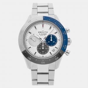 Zenith Silver Stainless Steel El Primero 03.3103.3600/69.M3100 Automatic Men's Wristwatch 41 mm