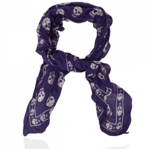 Alexander McQueen Purple Skull Scarf