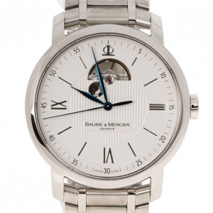 Baume & Mercier White Stainless Steel Classima Men's Wristwatch 42MM