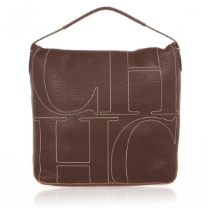 Pre Owned Carolina Herrera Brown Leather Hobo