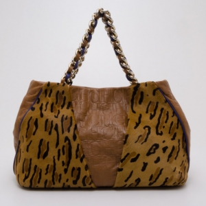 Pre Owned Carolina Herrera CH Calf Hair Leopard Tote