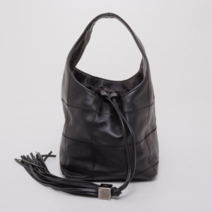 Pre Owned Chanel Black Leather Small Bucket Hobo