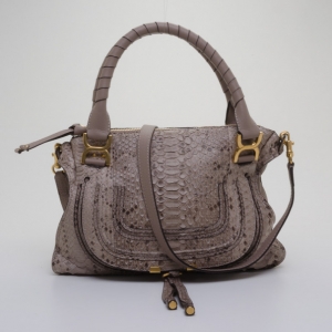 Pre Owned Chloe Python Small Marcie Bag
