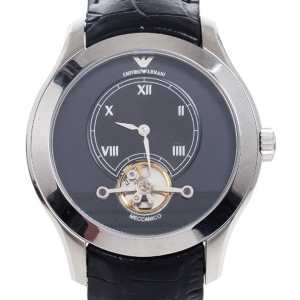 Emporio Armani Meccanico AR4637 SS Leather Mens Wristwatch 44 MM
