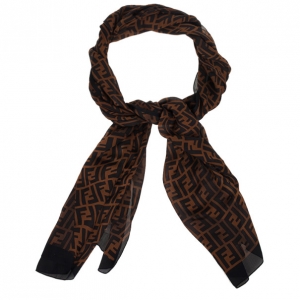 Pre Owned Fendi Brown Zucca Stole