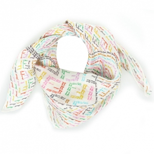 Pre Owned Fendi White Multicolor Zucca Scarf