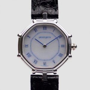 Gerald Genta Octagon 18K White Gold Mens Wristwatch 34 MM 