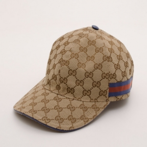 Pre Owned Gucci Brown Monogram GG Baseball Cap