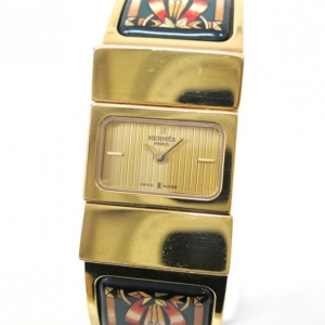 Hermes Loquet Wristwatch GP Gold Ladies