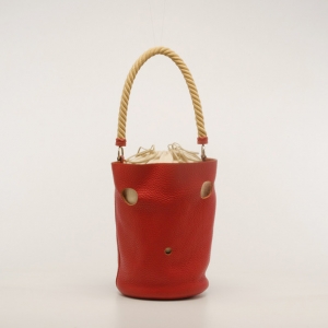Pre Owned Hermes Pebbled Leather Cutout Tote