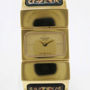 Hermes Loquet GP Gold/Green Ladies Wristwatch