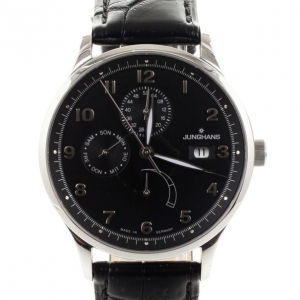 Junghans Black Stainless Steel Arthur Attaché Power Reserve Men's Wristwatch 40MM