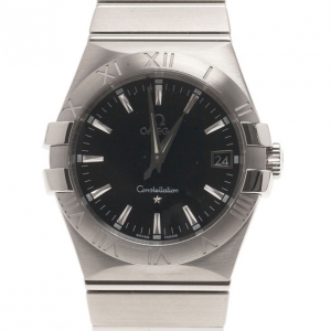 Omega Black Stainless Steel Constellation Men's Wristwatch 36MM