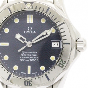 Omega Black Stainless Steel Seamaster Professional Men's Wristwatch 36MM