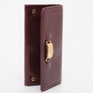 Prada Burgundy Glazed Leather Wallet