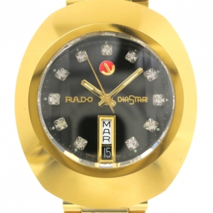Rado Diastar Gold Plated SS Diamond Mens Wristwatch