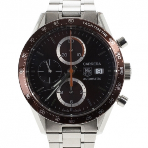 Tag Heuer Black Stainless Steel Carrera Men's Wristwatch 42MM