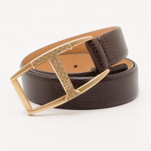 Tod's Brown Leather T Buckle Belt