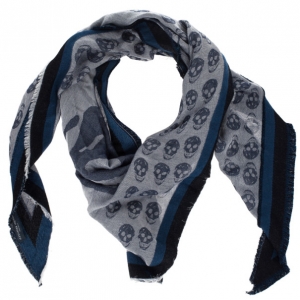 Alexander McQueen Unisex Modal Cashmere Skull Kefia