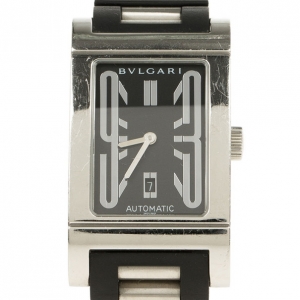 Bvlgari Black Stainless Steel Rettangolo Unisex Wristwatch 27MM