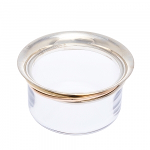 Cartier Silver 925/3-Tone Gold Small Glass Container