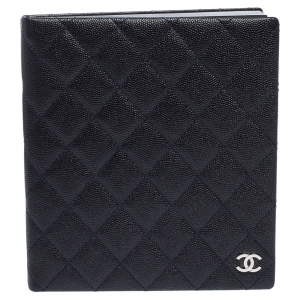 Chanel Navy Blue Quilted Leather Agenda Notebook