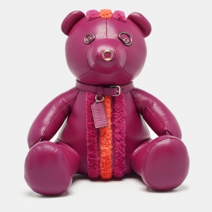 Coach Dark Fuchsia Remade Collectible Plush Teddy Bear