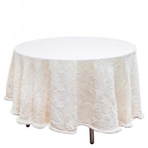 Gianni Versace Vintage Cream Medusa Pattern Round Table Cover