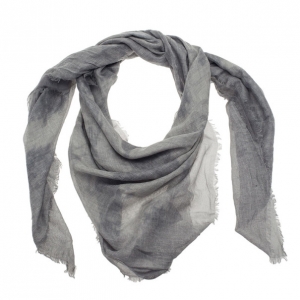 مملوكة مسبقًا Giorgio Armani Dark Grey Unisex Modal Blend Logo Square Scarf