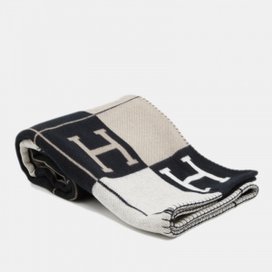 Hermes Black Merino Wool & Cashmere Avalon III Blanket