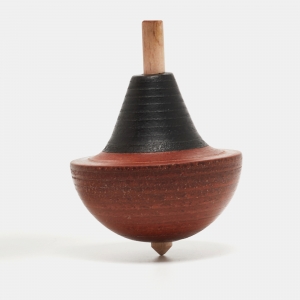 Hermes Brown/Black Oak Wood Spinning Top
