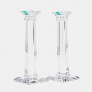 Tiffany & Co. Classic Glass Candle Stand -Set of 2