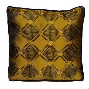 Versace Medusa Yellow & Black Cotton & Velvet Cushion