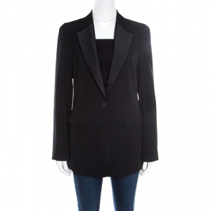 Pre Owned جاكيت بليزر 3.1 فيليب ليم كلاسيك توكسيدو صوف أسود حواف ساتان M