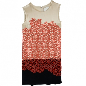 Pre Owned 3.1 Phillip Lim Monochrome Two Tone Lace Shift Dress L