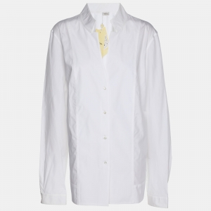 Agnona White Cotton Button Front Shirt L