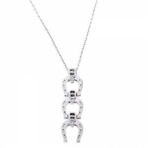 Aigner Logo Silver Pendant Necklace