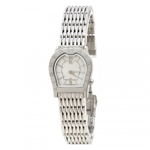 Pre Owned Aigner Silver White Stainless Steel Ravenna Nuovo A25200 Women's Wristwatch 24 mm