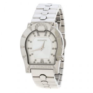 Aigner Mother of Pearl Stainless Steel and Diamonds Ravenna A02400 Women's Wristwatch 30 mm