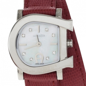 Aigner Mother of Pearl Stainless Steel Genua Duo Women's Wristwatch 26MM